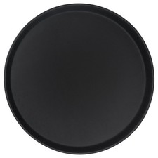 Black Round Non-Slip Serving Trays Plastic Food Tea Dinner Barware Trays