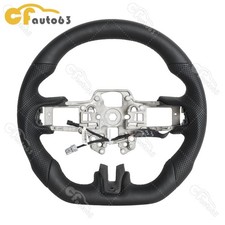 Full Black Leather Steering Wheel Fit Ford Mustang Gt 2018-2023 With Heated Full Black Leather Steering Wheel Fit Ford Mustang Gt 2018-2023 With Heated