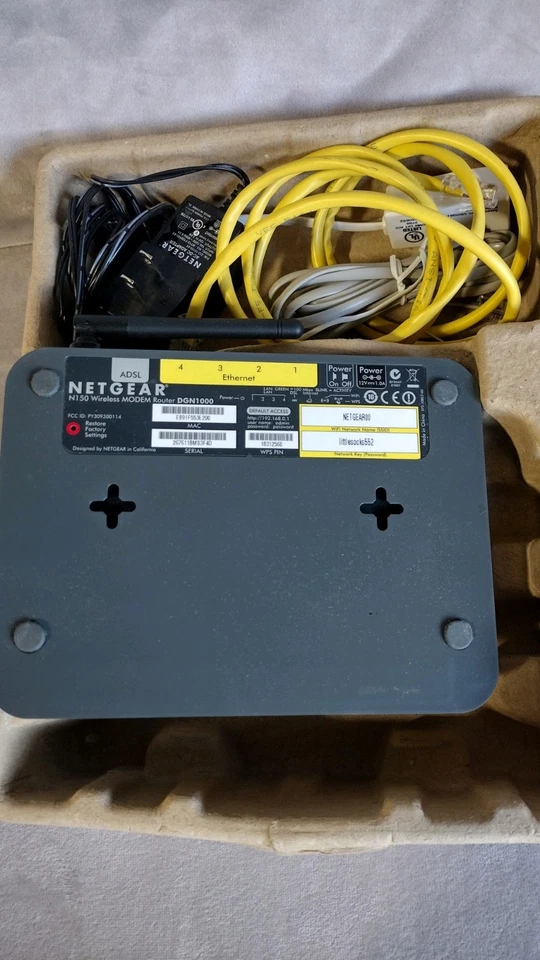 Netgear DGN1000 N150 Wireless ADSL2 + Modem Router 100NAS - Image 4 of 4