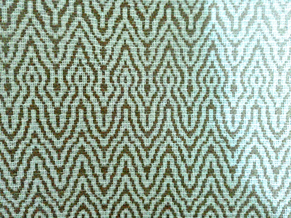 Fabricut "Soundtrack" Mini Chevron Cream/Gold Small Scale 3 Yards Crypton Woven - Image 2 of 4