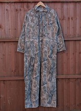 Mossy Oak Camo Overalls Medium W34 Jumpsuit Khaki Green Brushed Cotton Heavy