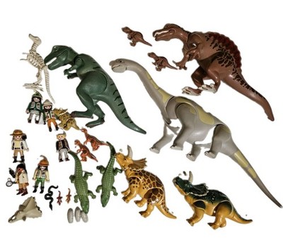 Playmobil 4170 4171 T Rex Dino Welt Triceratops Vulkan + Figuren + Zubehör 6710 