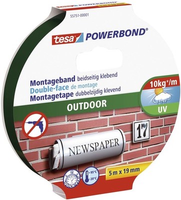 tesa Powerbond Montageband OUTDOOR, 19 mm x 5,0 m