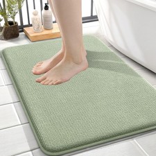 OLANLY Thick Memory Foam Small Bathroom Rugs 24x16, 24" X 16", Sage Green