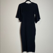 Ted Baker Black Lounia Bodycon Dress Fluted Sleeves Size 2