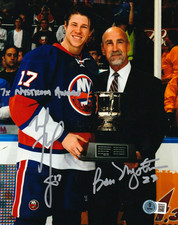 Matt Martin & Bob Nystrom Dual Signed 8x10 Photo w Ins Beckett BAS COA Islanders