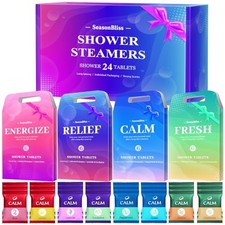 Shower Steamers 24 Pack, Natural Ingredients, 8 Scents, Individually Wrapped