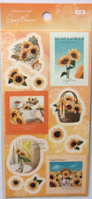 SYNAPSE JAPAN Summer Flower Sunflower Sticker Sheet Made in Japan