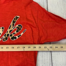 Victoria's Secret Pink sz Large L Red Lightweight Hoodie Logo Leopard Print