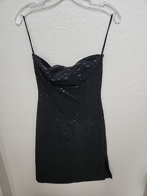 Vintage Black Agaci Bodycon Mini Dress Size SFestival Concert Rave Fitted  Womens | eBay