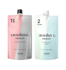 Shiseido Crystallizing Hair Straightener 1S  Neutralizer 400g set Damaged Hair