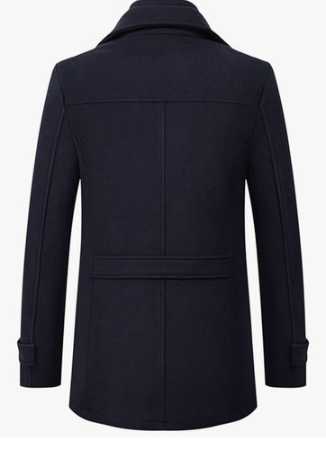 chouyatou Men's Winter Stylish Wool Blend Single Breasted Military Peacoat Large - Picture 2 of 5