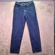 Lee Mens Jeans Blue 34 Vintage Made in USA Straight Leg Denim Dark Wash 32x33