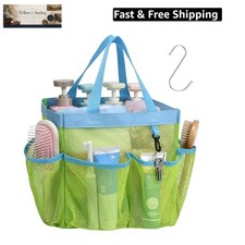 Mesh Shower Caddy Portable, Upgrade Deeper 7 Pockets Shower Bag Basket Bag To...