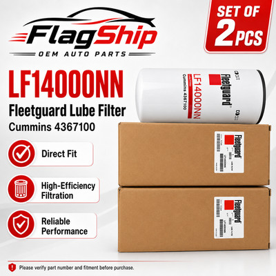 Set of 2pcs. Genuine LF14000NN Cummins 4367353 Engine Oil Filter ISX X15 Semi