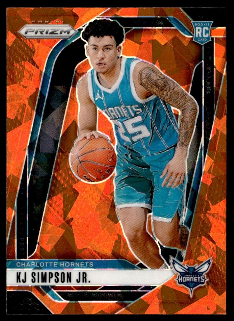 2024-25 Prizm Orange Ice Prizms KJ Simpson Jr. Rookie Charlotte Hornets #247