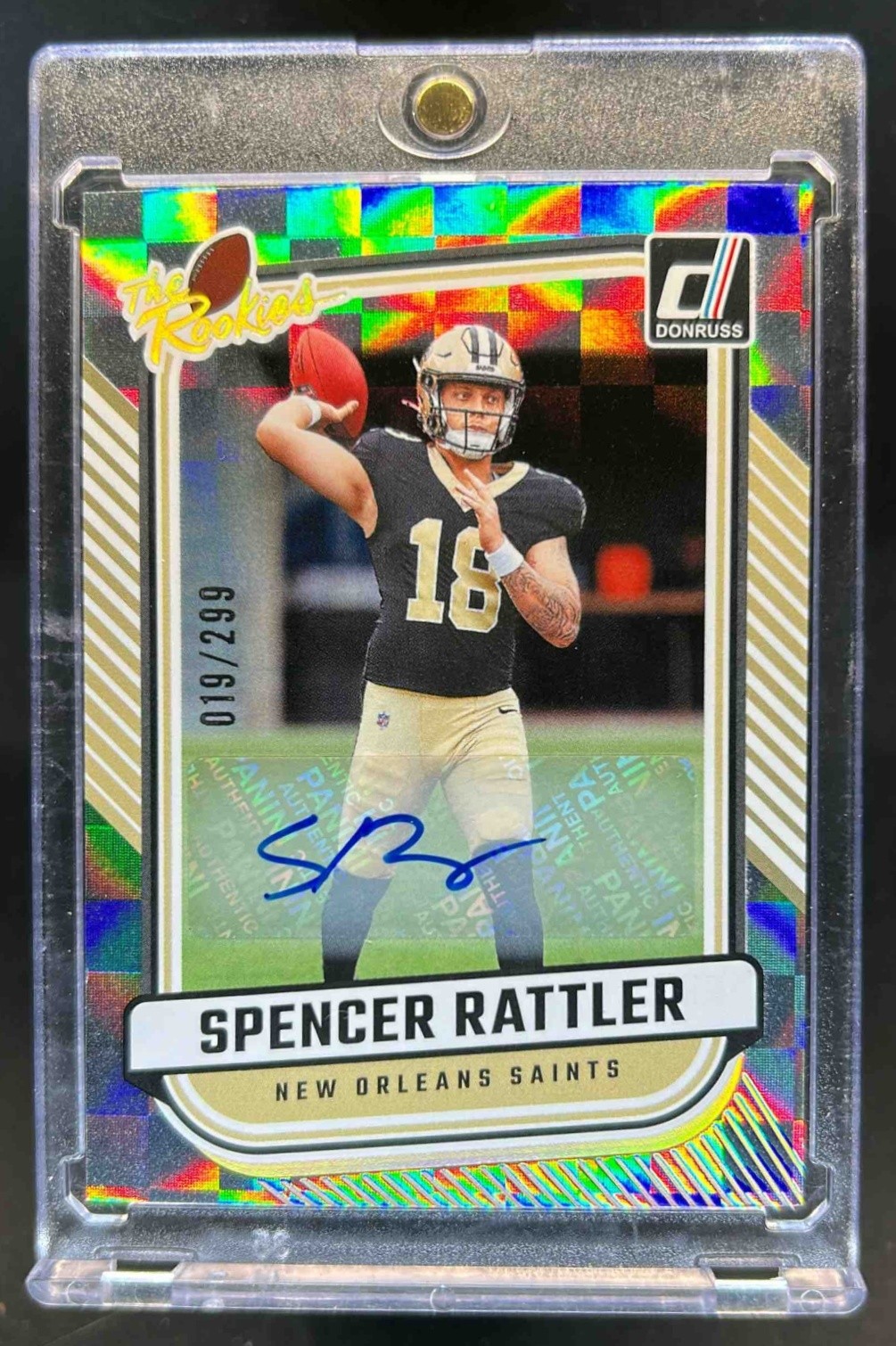 2024 Donruss Spencer Rattler The Rookies Auto Rookie RC #19/299 Saints