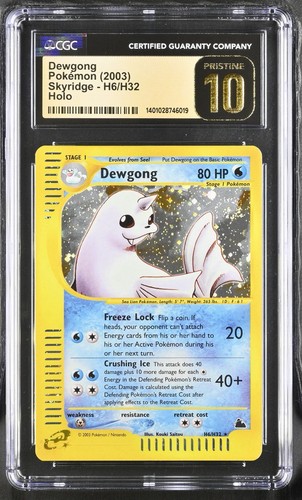 ✨2003 POKEMON SKYRIDGE DEWGONG #H6/H32 HOLO RARE CGC 10 PRISTINE LOW POP!!✨