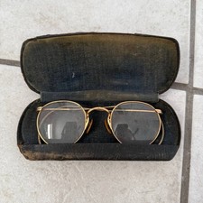 Vintage Artcraft Round Wire Eyeglasses 12K Gold Filled 1930s w/ GALO Case