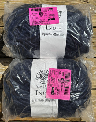 Loops & Threads Indie Yarn-Navy Blue #530767-Super Bulky 6 - 35oz/1000g NEW 2PKG