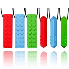 Chew Necklaces for Sensory Kids, 6 Pack Chewy Necklaces for Autism and ADHD, ...