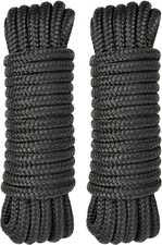 Boat Dock Lines 2 Pack 3/8" X 25' Double Braided Nylon Boat Ropes For Docking