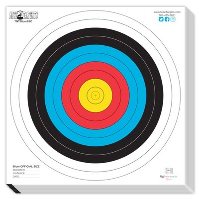 NiceTargets 80CM School Spot Archery Target, Shooting 80cm School, Multicolor
