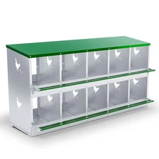 Chicken Nesting Boxes, 10 Hole Nesting Box for Laying Eggs, Heavy Duty Metal ...
