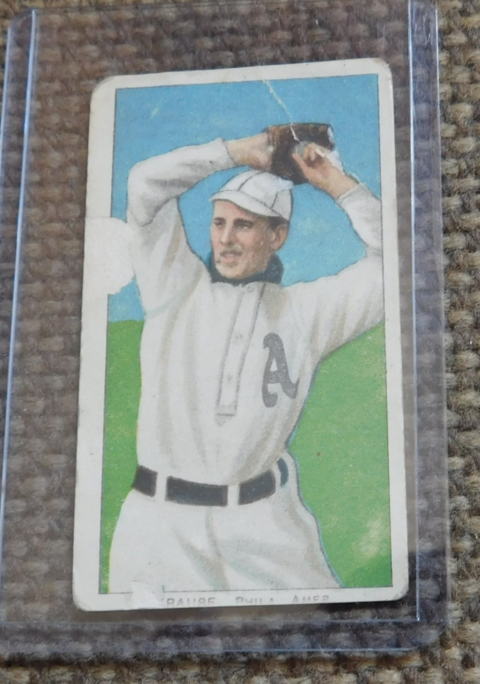 T206 HARRY KRAUSE  'Pitching'  - Sweet Caporal - Paper Loss - Baseball Card