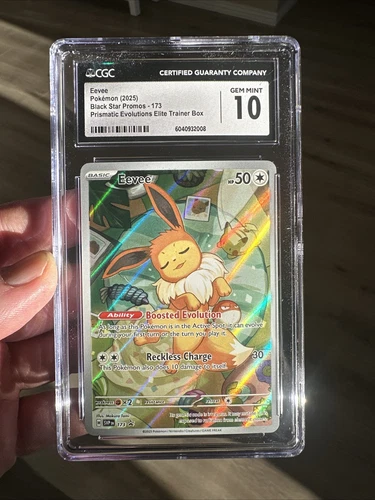 Pokemon Eevee 173 Black Star Promo 2025 Prismatic Evolutions ETB CGC 10 Gem Mint