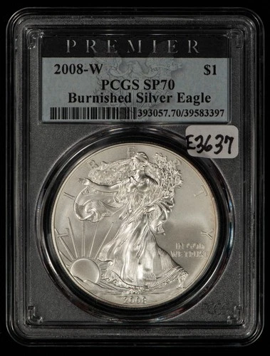 2008-W 1 oz Silver American Eagle Burnished - PCGS MS 70 - SKU-E3637