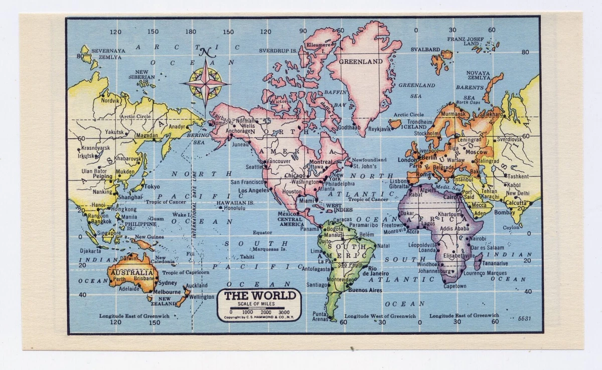 1950-1959 Date Range Antique World Maps & Atlases for sale | eBay