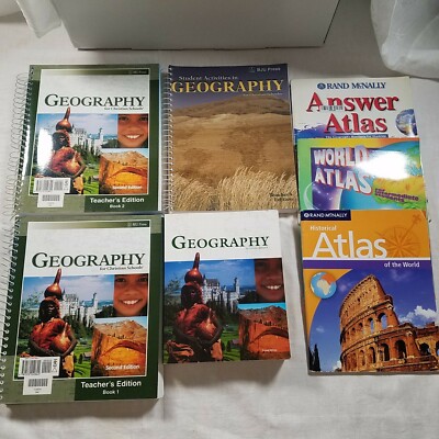 Bob Jones BJU Geography Teacher & Student Plus Atlas Resources Homeschool Lot