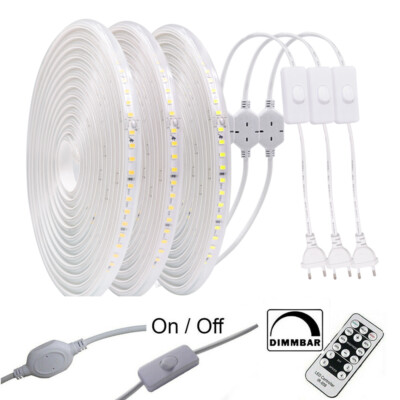 230V Super hell LED Stripe Streifen Licht 120led/m Lichtband Wasserdicht Außen