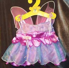 Vintage 90s Build A Bear - Purple Fancy FAIRY Costume Dress with pink WINGS BABW