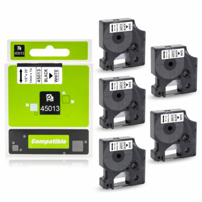 5x Kompatibel Dymo D1 12mm Schriftband 45013 für Dymo LabelManager LM 160 420P