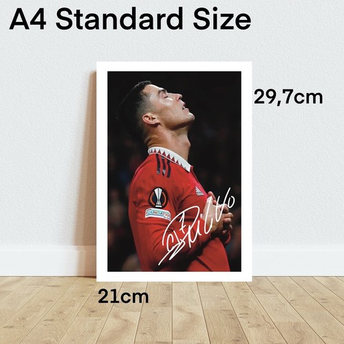CRISTIANO RONALDO CR7 MANCHESTER UNITED FIRMATO AUTOGRAFO STAMPA IDEA REGALO - Imagen 2 de 2