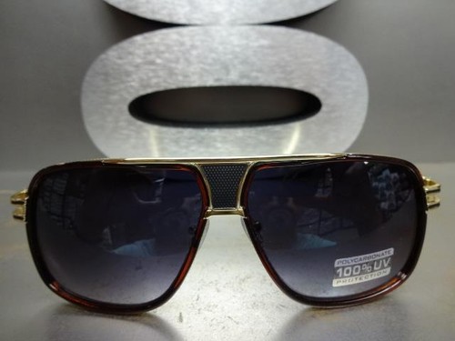 Men's or Women CLASSIC VINTAGE 70's RETRO Style SUN GLASSES Gold & Black Frame - Picture 5 of 10