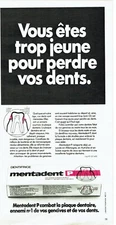 Advertising 720 1975 Mentadent P Toothpaste You're Too Young