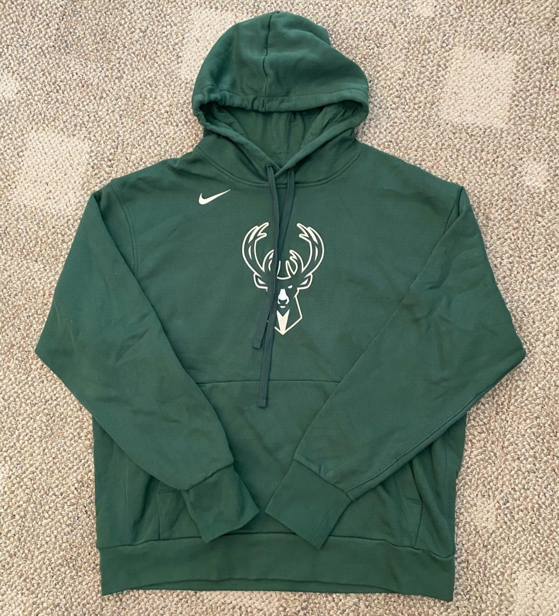 Nike NBA Milwaukee Bucks Hoodie Sweatshirt Pullover Green DN8636
