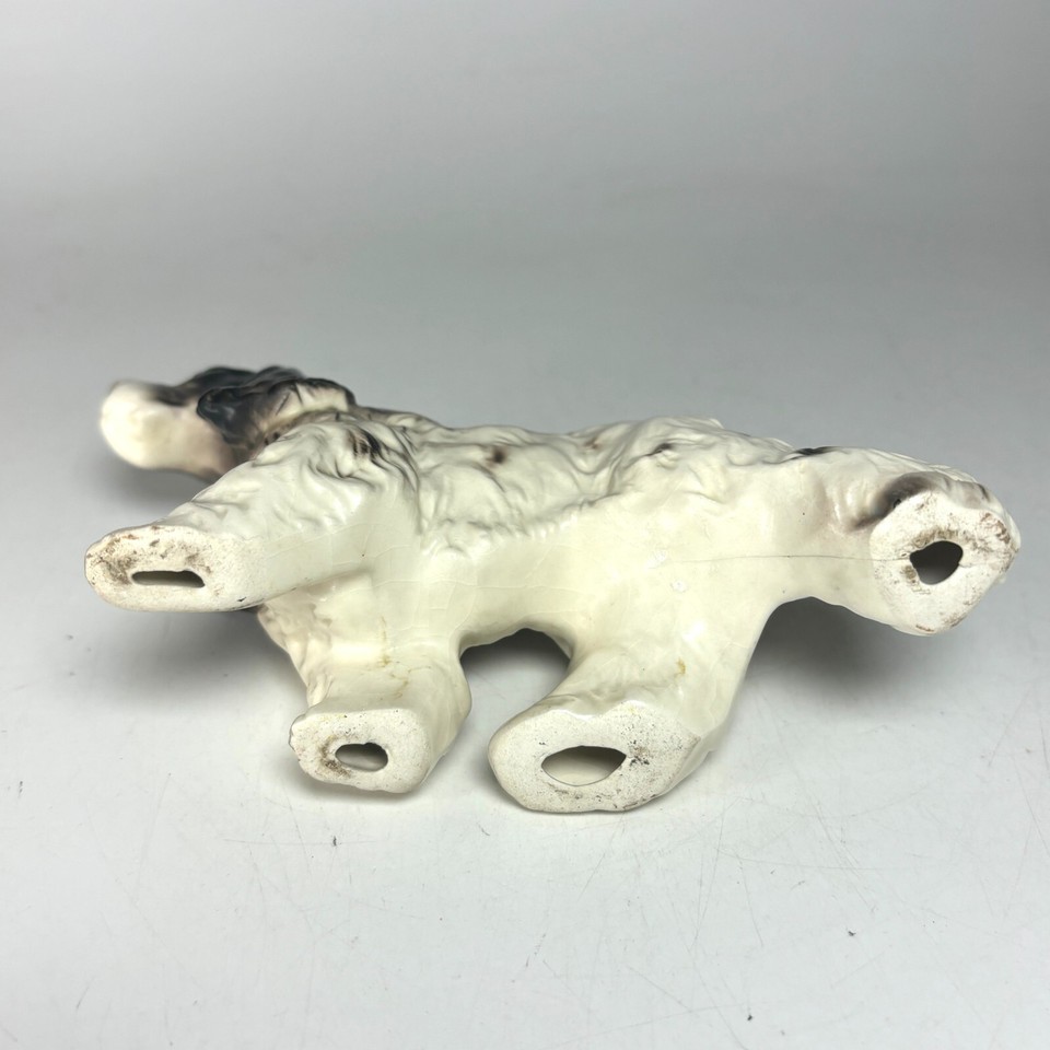 Vintage Puppy Dog Figurine 4" Cocker Spaniel Ceramic Black & White eBay