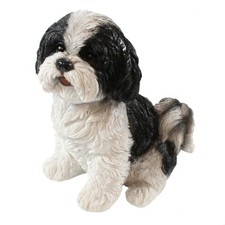 colourliving Hunde Figur Shih Tzu Welpe sitzend Hund Tierfigur Hundefigur