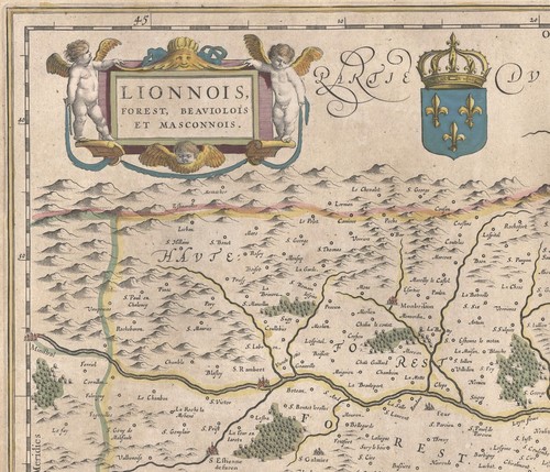 Landkarte "Lionnois, Wald, Beaviolois et Masconnois" (Rhône-Loiretal) Blau, 1645 - Bild 3 von 7