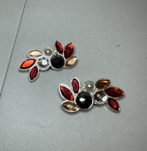 Crocs JIBBITZ rare clip-on shoe charms gems jewels pearl fall leaves orange