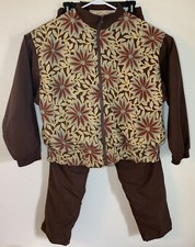 Vintage Women  s Solare Sporta Brown Track Suit Size Large