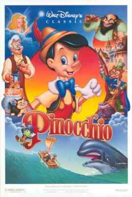 PINOCCHIO Walt Disney Classic 2 Sided VERY RARE 1992 original