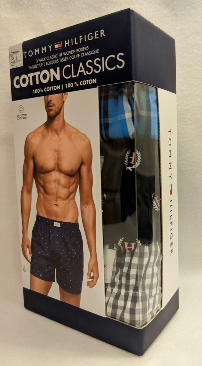 Men's Underwear Woven Cotton Boxers CLASSIC Tommy Hilfiger 3-pack