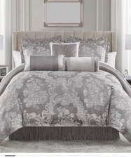 NIP Waterford Fine Linens Palace Mocha  King Comforter Set 6 Pc