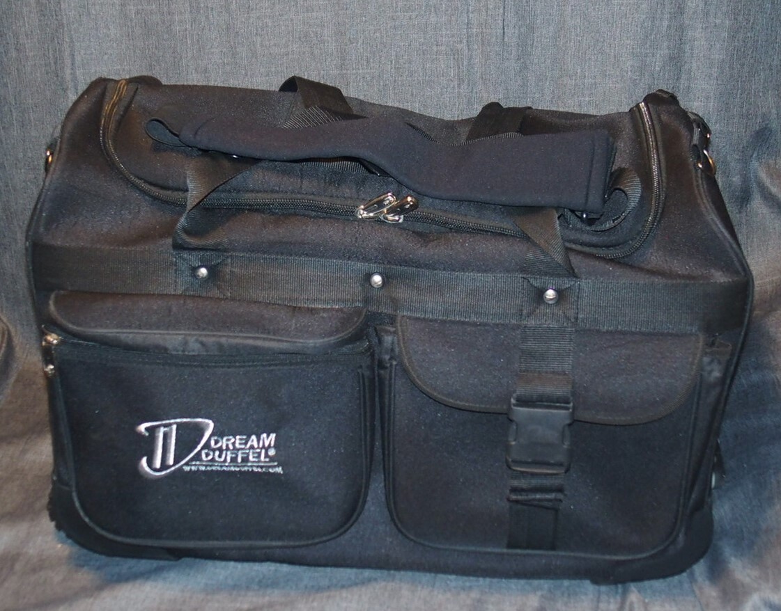 DREAM DUFFEL Large Black Bag Dance Luggage with Retractable Hanging