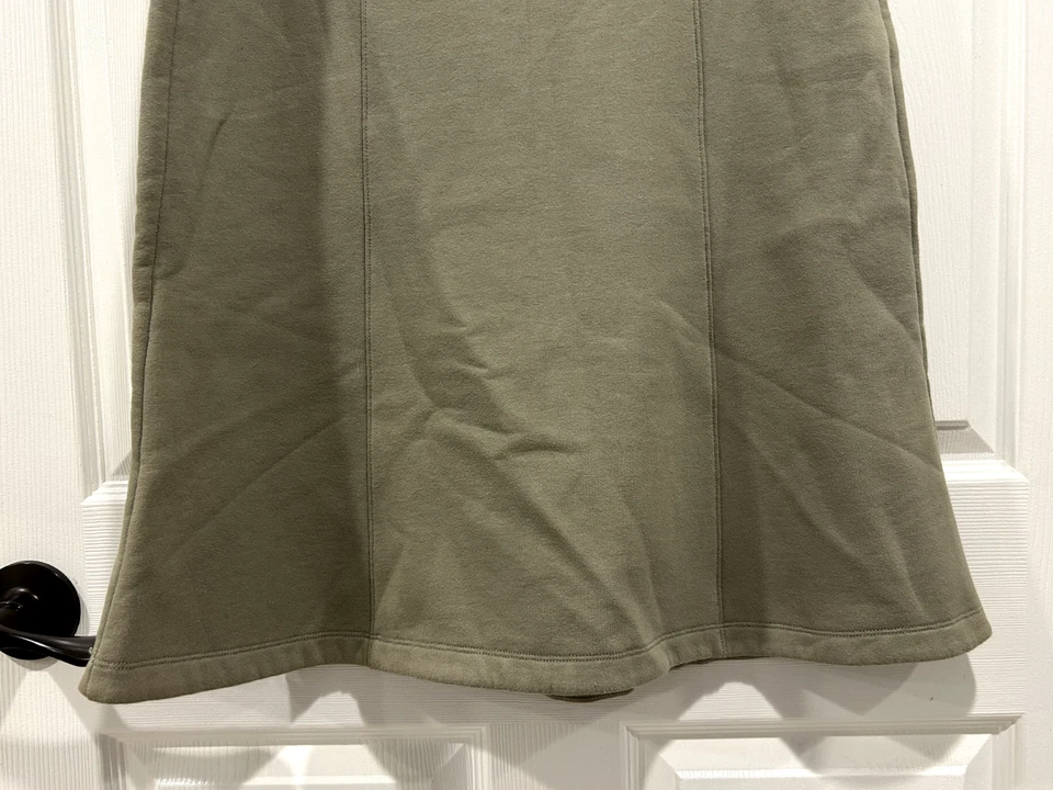 Falda polar Calvin Klein talla mediana línea A rodilla cremallera lateral frente plano cálido oliva Foto 3 de 4